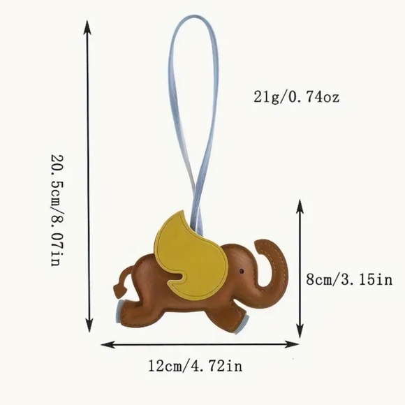 Cute Fly Elephant l Bag Pendant With Name Tag, Keychain Pendant - Picture 5 of 5